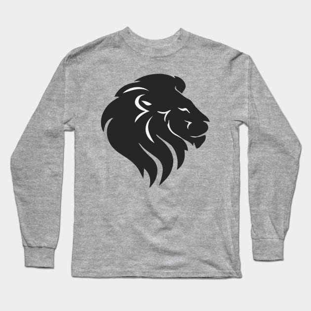 Lion Head Design Long Sleeve T-Shirt by Seven Seven t